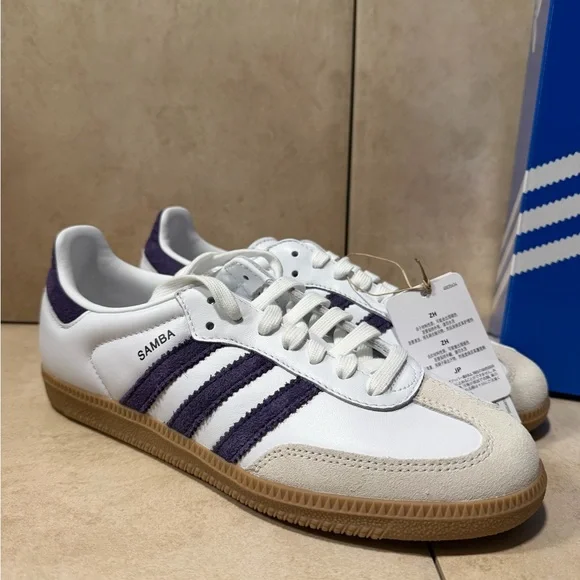 adidas Samba OG Cloud White / Alumina / Aurora Plum - Picture 9 of 11